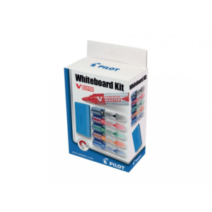 Produkt PILOT V Board Master Kit – popisovače na bílou tabuli 5 ks + magnetický držák a stěrka