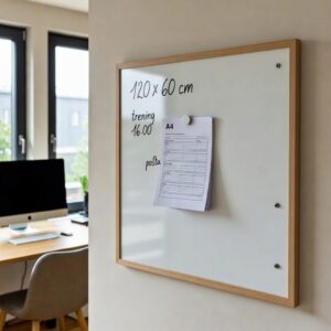 Produkt Bílá magnetická tabule v dřevěném rámu SVĚTLÝ DUB