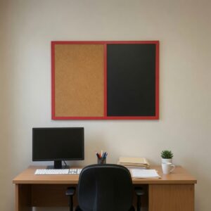 Produkt Kombinovaná tabule černá v červeném dřevěném rámu COLOR