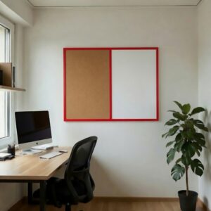 Produkt Kombinovaná tabule v červeném dřevěném rámu COLOR