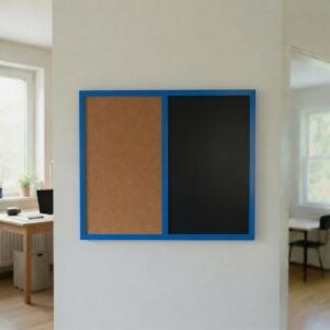 Produkt Kombinovaná tabule černá v modrém dřevěném rámu COLOR
