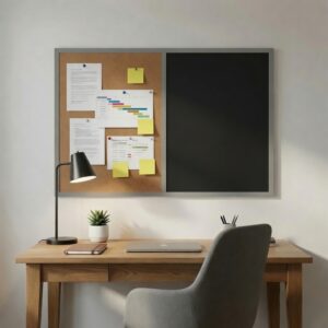 Produkt Kombinovaná tabule černá v šedém dřevěném rámu COLOR