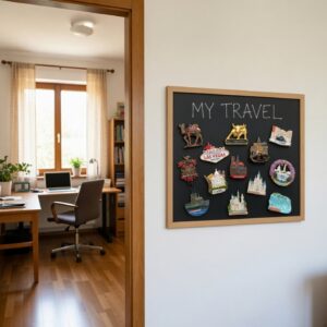 Produkt Černá tabule na magnetky NATURE LINE v dřevěném rámu SVĚTLÝ DUB
