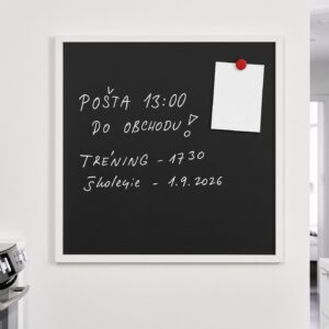 Produkt Černá křídová tabule v bílém dřevěném rámu COLOR