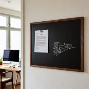 Produkt Černá magnetická tabule NATURE LINE v dřevěném rámu PALISANDR