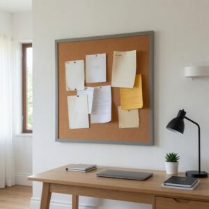 Produkt Korková tabule v šedém dřevěném rámu Color
