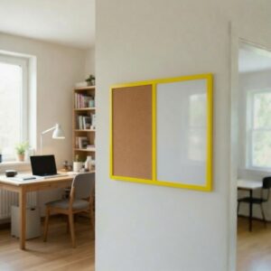 Produkt Kombinovaná tabule v žlutém dřevěném rámu COLOR